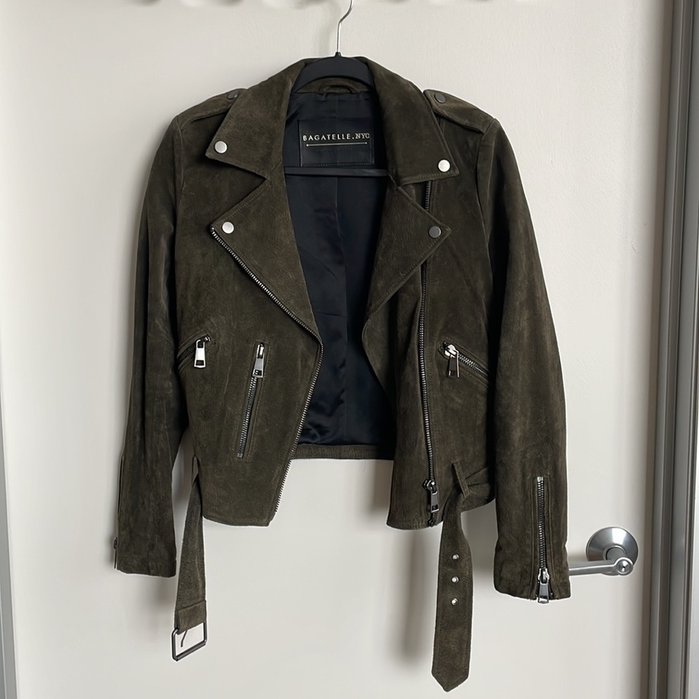Dark Olive Suede Bagatelle NYC Jacket - Size S